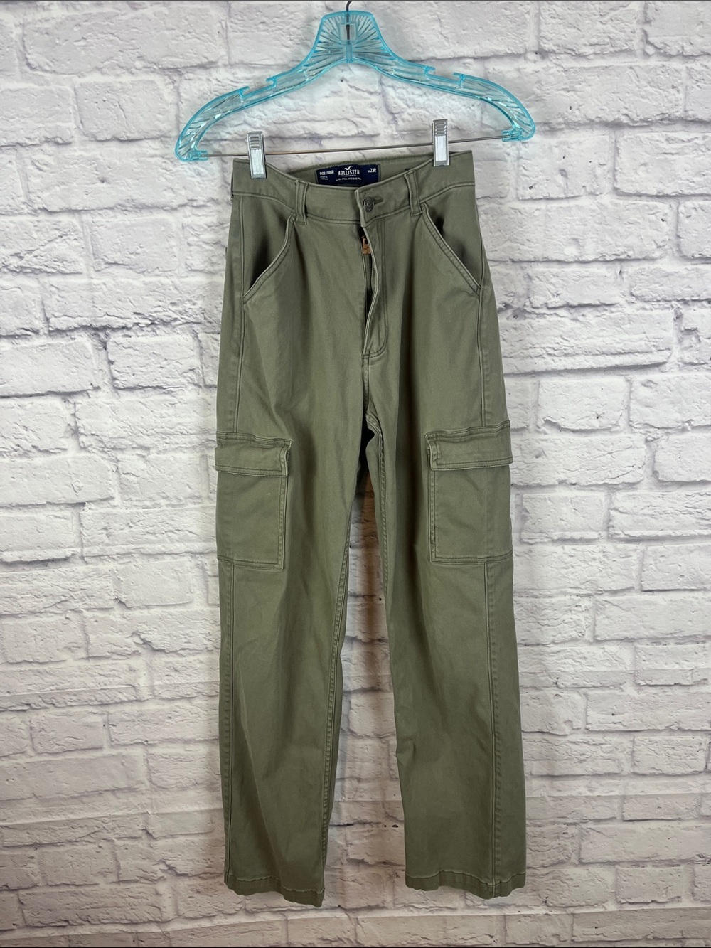 Hollister Ultra High Rise Dad cargo style casual green pants 23R** read - Picture 8 of 8